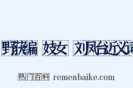 野获编·妓女·刘凤台近义词是什么意思的图片